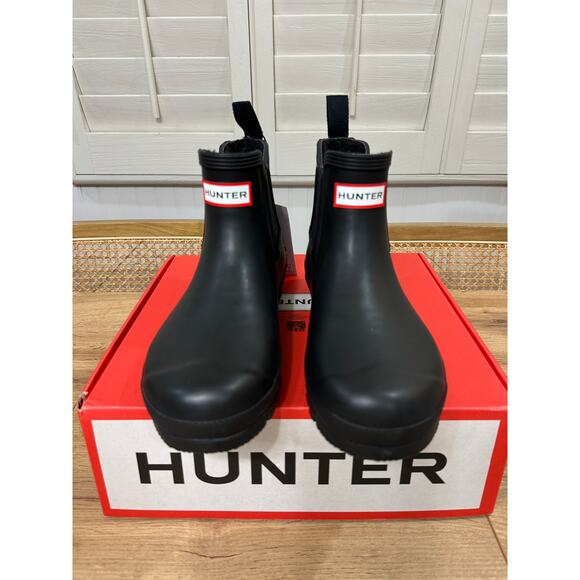 Hunter Women's Original Insulated Chelsea Rain Boots Black Size 8 NIB Waterproof - Picture 4 of 14